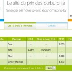 Capture d'écran de ma recherche sur Houilles via ''prix-carburants.gouv.fr''
